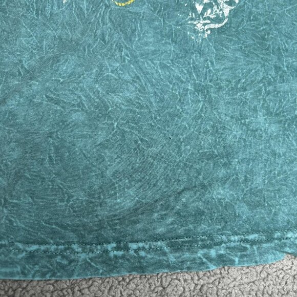 Archaic by Affliction Shirt Womens L Teal Skull Rhinestone Y2K USA Sleeveless - Picture 7 of 12